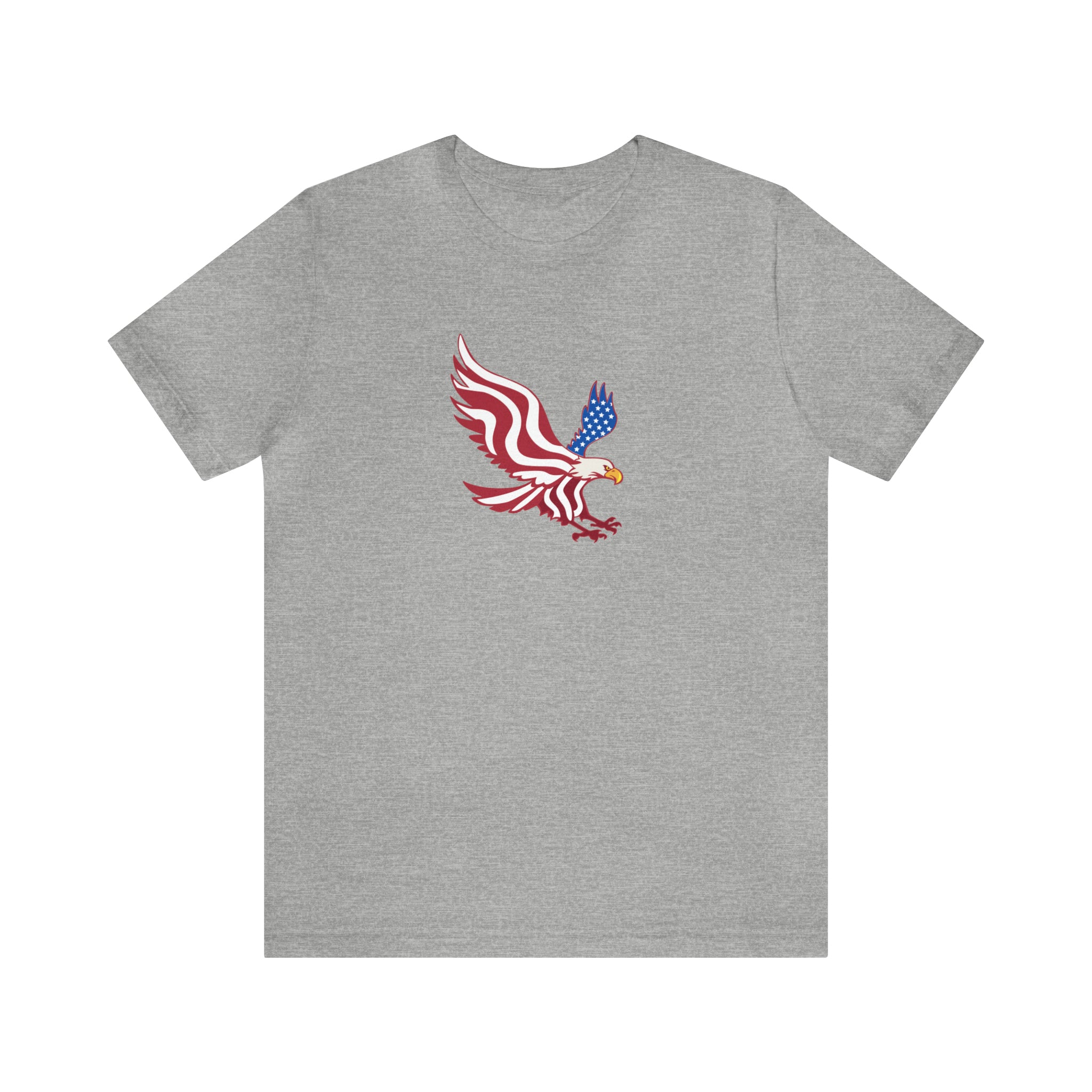 American Flag Bald Eagle Short Sleeve Tee - Soft & Comfortable - Patriotic Clothing - Made in the USA