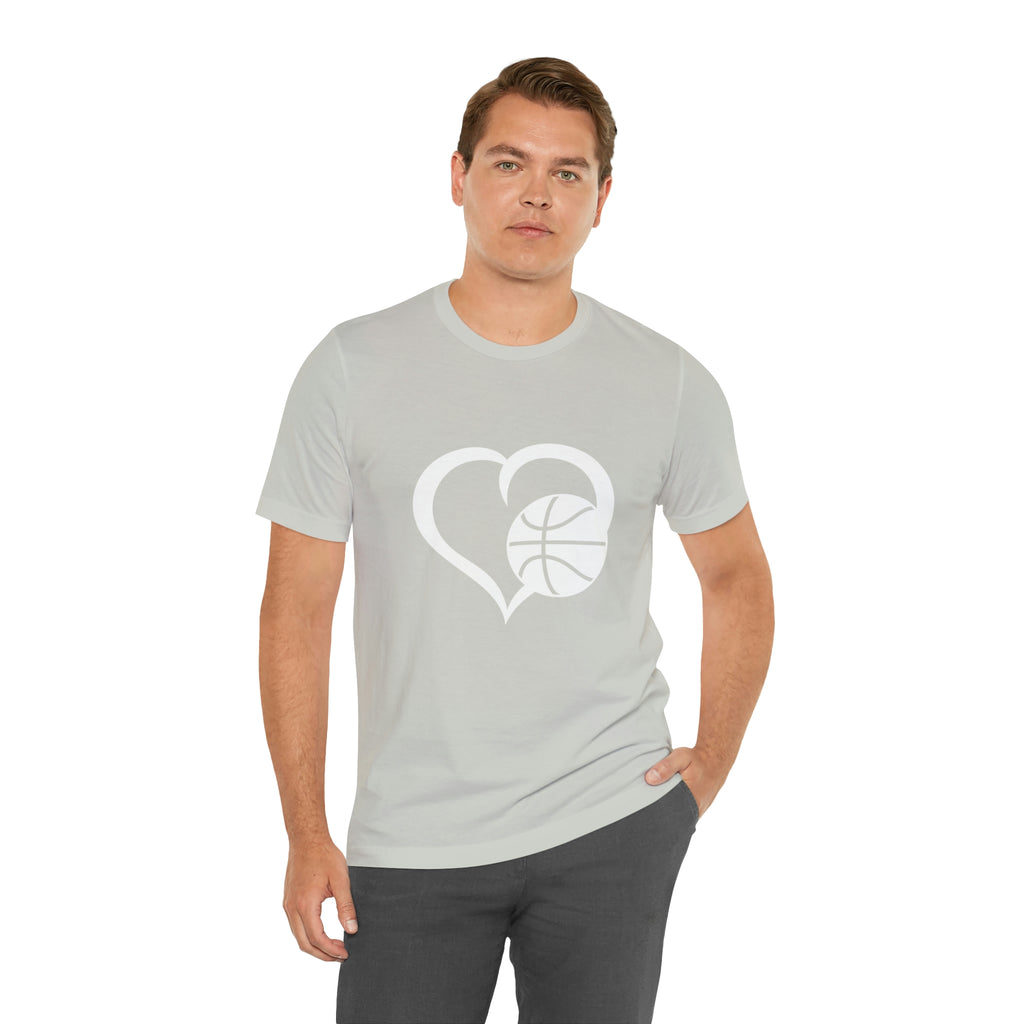 Basketball Heart Short-Sleeve Tee - Cute & Stylish T-Shirt for Basketball Lovers - Soft & Comfortable