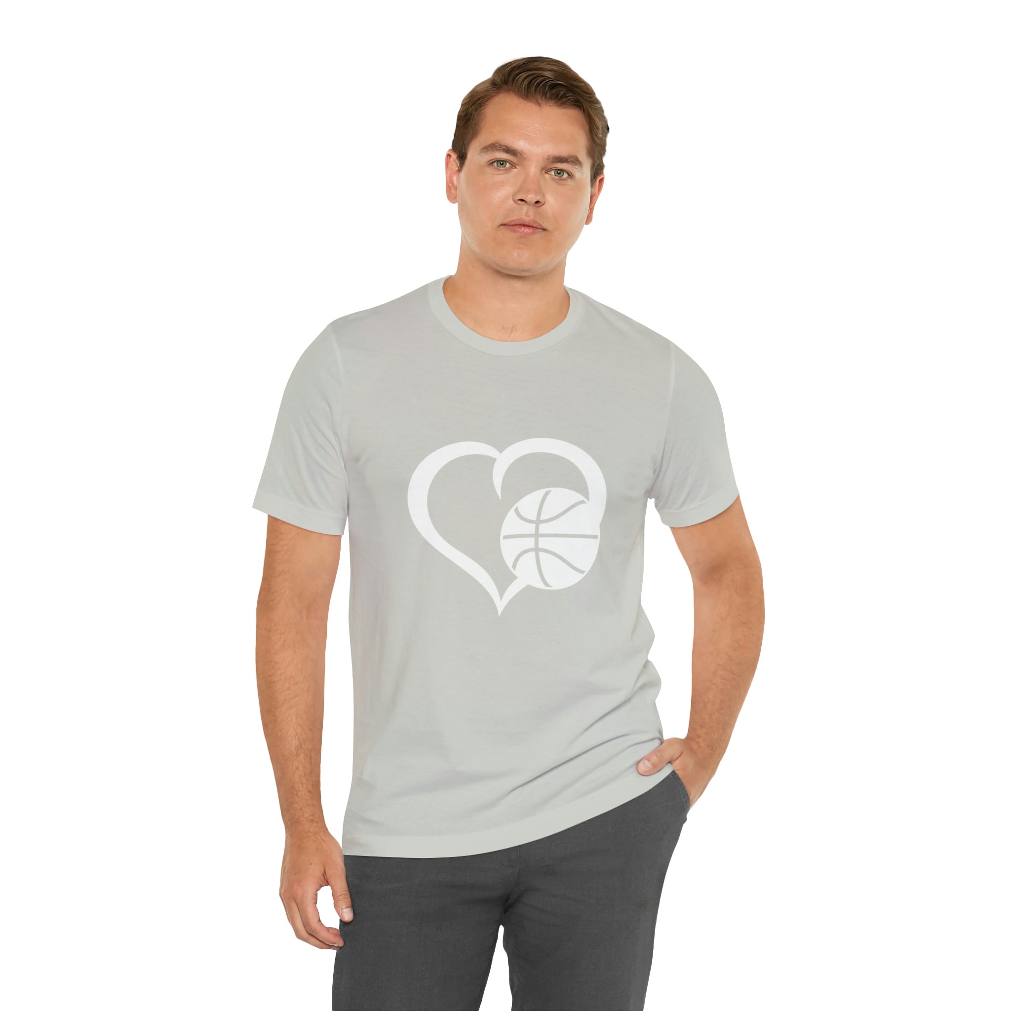Basketball Heart Short-Sleeve Tee - Cute & Stylish T-Shirt for Basketball Lovers - Soft & Comfortable