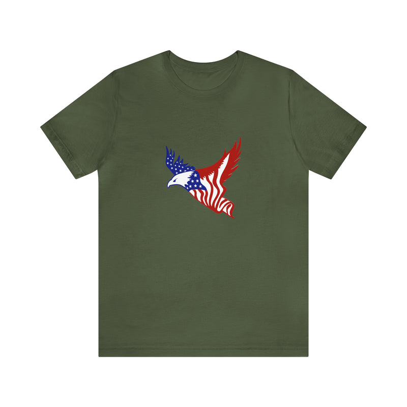 American Eagle Flag Short Sleeve Tee - Soft & Comfortable - Patriotic Clothing - Made in the USA