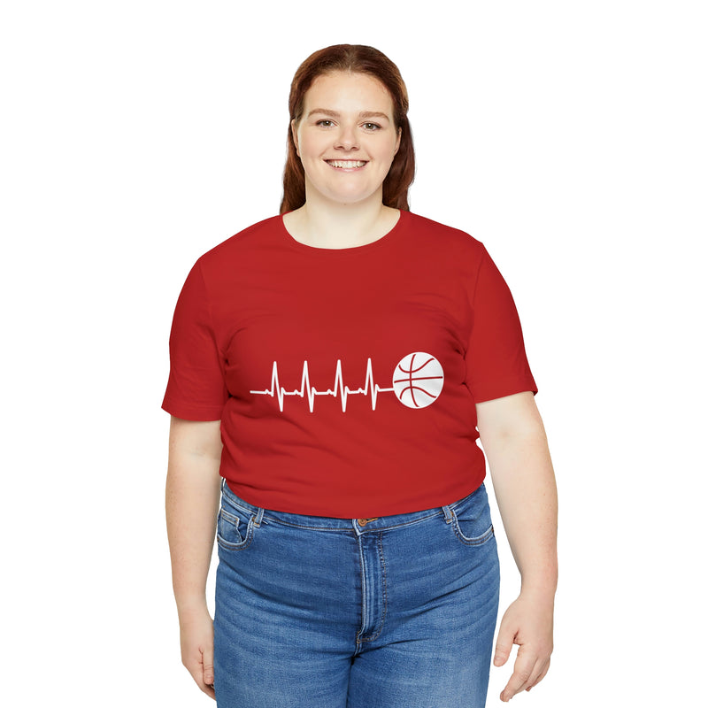 Basketball Pulse Short-Sleeve Tee - Funny & Fan T-Shirt for Basketball Lovers - Soft & Comfortable - Made in the USA