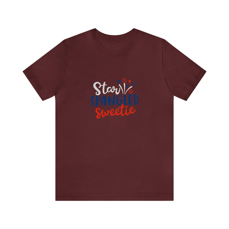 Star-Spangled Sweetie Jersey Short Sleeve Tee - Patriotic Clothing - Made in the USA