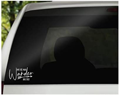 Not All Who Wander are Lost Vinyl Decal | White | 5.5 x 3.0 inch