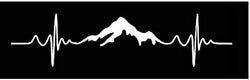 Mountain Pulse Vinyl Decal | White  | 8.0 x 2.0 inch