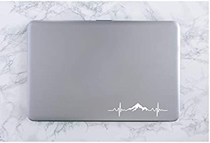 Mountain Pulse Vinyl Decal | White  | 8.0 x 2.0 inch