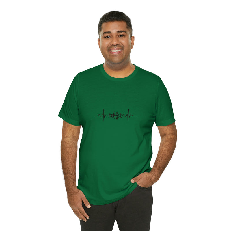 Coffee Pulse Unisex Jersey Short-Sleeve Tee - Funny & Relatable T-Shirt for Coffee Lovers - Soft & Comfortable - Made in the USA