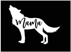 Mama Wolf Vinyl Decal | White | 4.75 x 3.625 inch