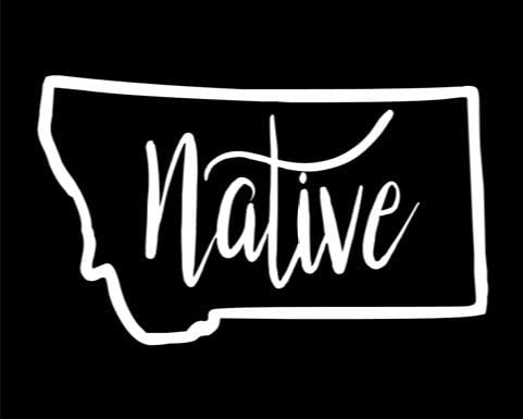 Montana Native Vinyl Decal | White | 4.5 x 2.7 inch