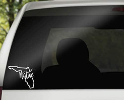 Florida Native Vinyl Decal | White | 4.5 x 3.9 inch