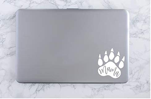 Mama Bear Paw Vinyl Decal | White |  4.0 x 4.50 inch