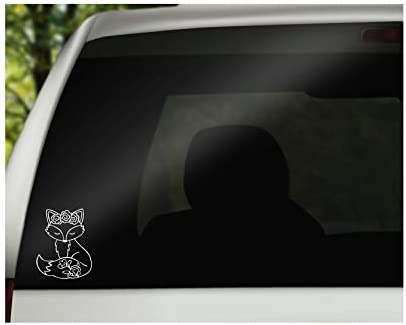 Fox Decal Vinyl Decal | White | 3.5 x 4.5 inch