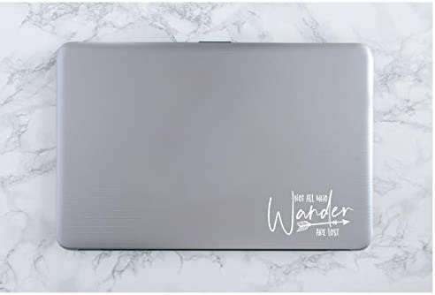 Not All Who Wander are Lost Vinyl Decal | White | 5.5 x 3.0 inch