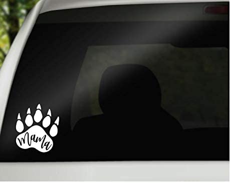 Mama Bear Paw Vinyl Decal | White |  4.0 x 4.50 inch