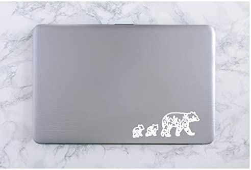 Mama Bear Cubs Vine Vinyl Decal | White |  8.0 x 3.2 inch