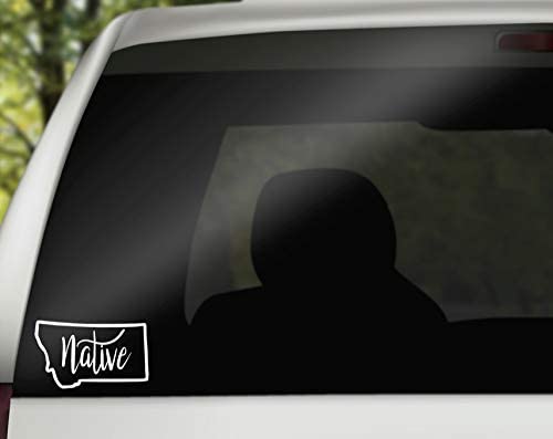 Montana Native Vinyl Decal | White | 4.5 x 2.7 inch