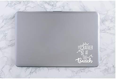 I’d Rather Be at The Beach Vinyl Decal | White  | 4.0 x 4.75 inch