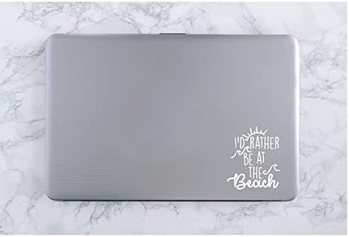 I’d Rather Be at The Beach Vinyl Decal | White  | 4.0 x 4.75 inch