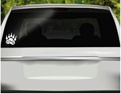 Mama Bear Paw Vinyl Decal | White |  4.0 x 4.50 inch