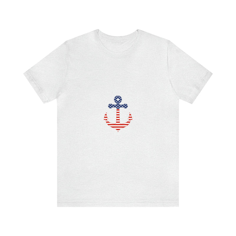 American Flag Anchor Short Sleeve Tee - Patriotic Clothing - Made in the USA