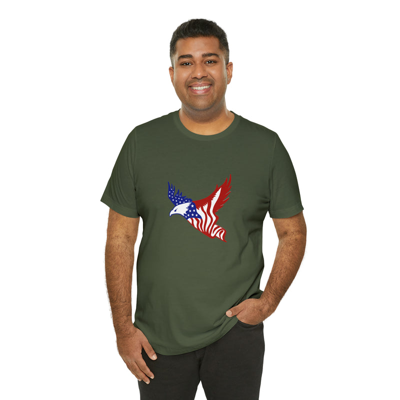 American Eagle Flag Short Sleeve Tee - Soft & Comfortable - Patriotic Clothing - Made in the USA