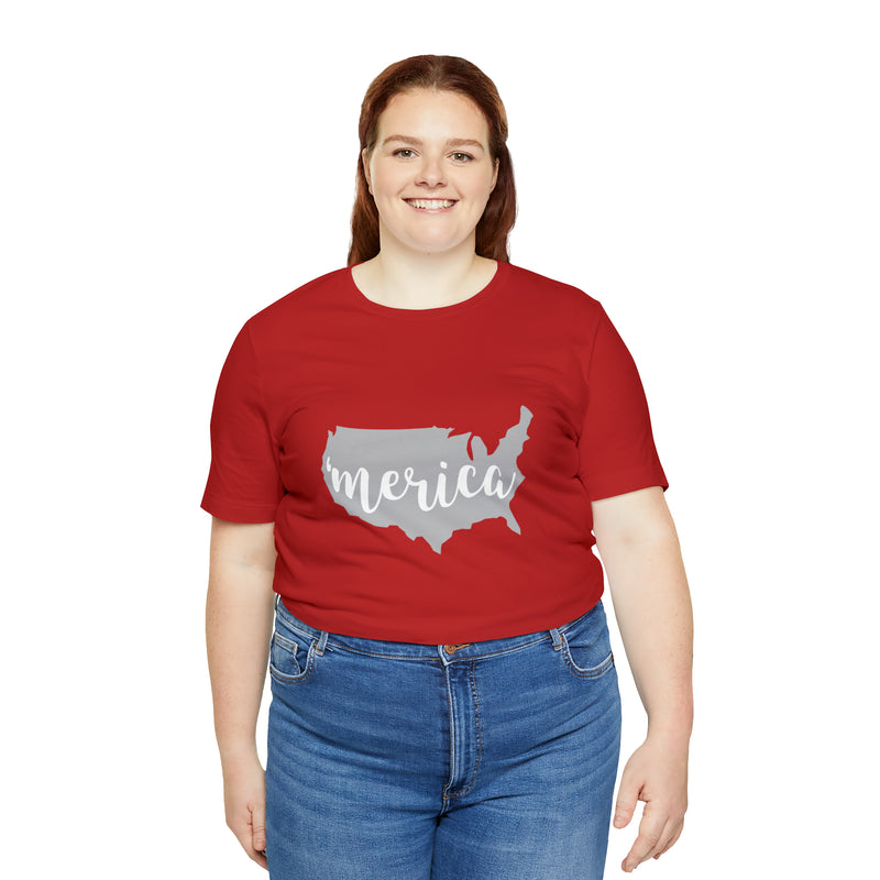 Merica Jersey Short Sleeve Tee - Soft, Comfortable, Patriotic - Made in the USA