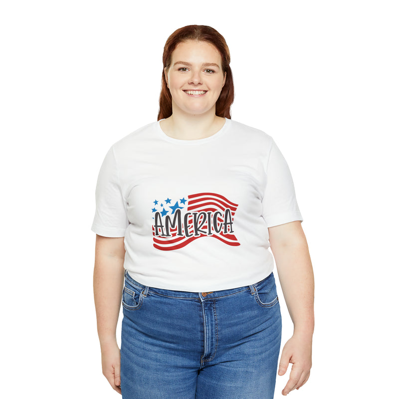 America Short Sleeve Tee - Soft & Comfortable - Patriotic Clothing - Made in the USA