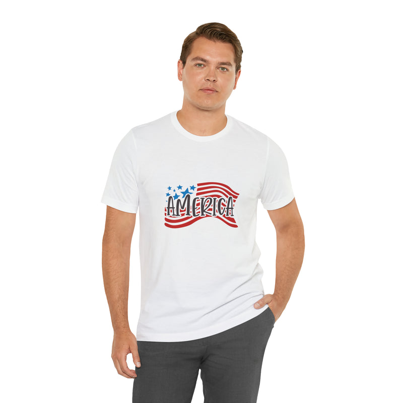 America Short Sleeve Tee - Soft & Comfortable - Patriotic Clothing - Made in the USA