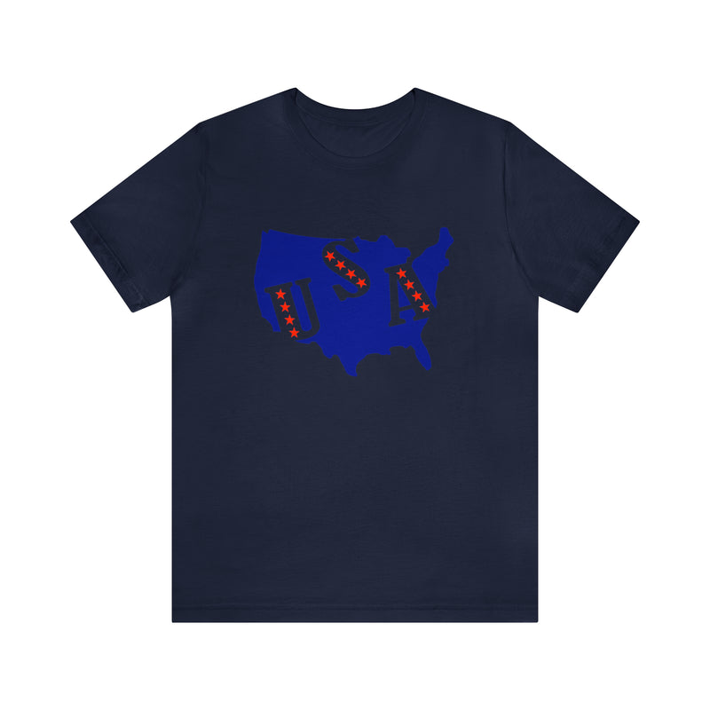 4th of July USA Jersey Short Sleeve Tee - Soft & Comfortable - Patriotic Clothing - Made in the USA