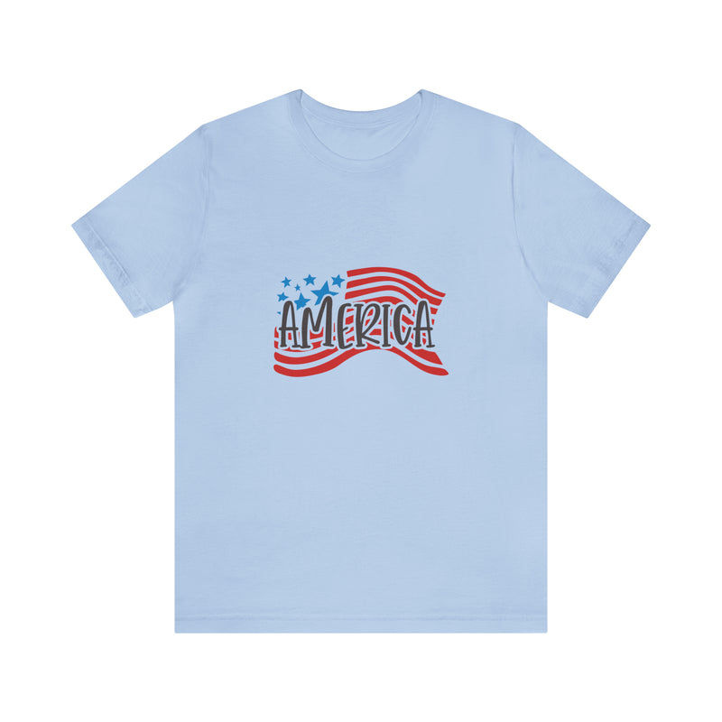 America Short Sleeve Tee - Soft & Comfortable - Patriotic Clothing - Made in the USA