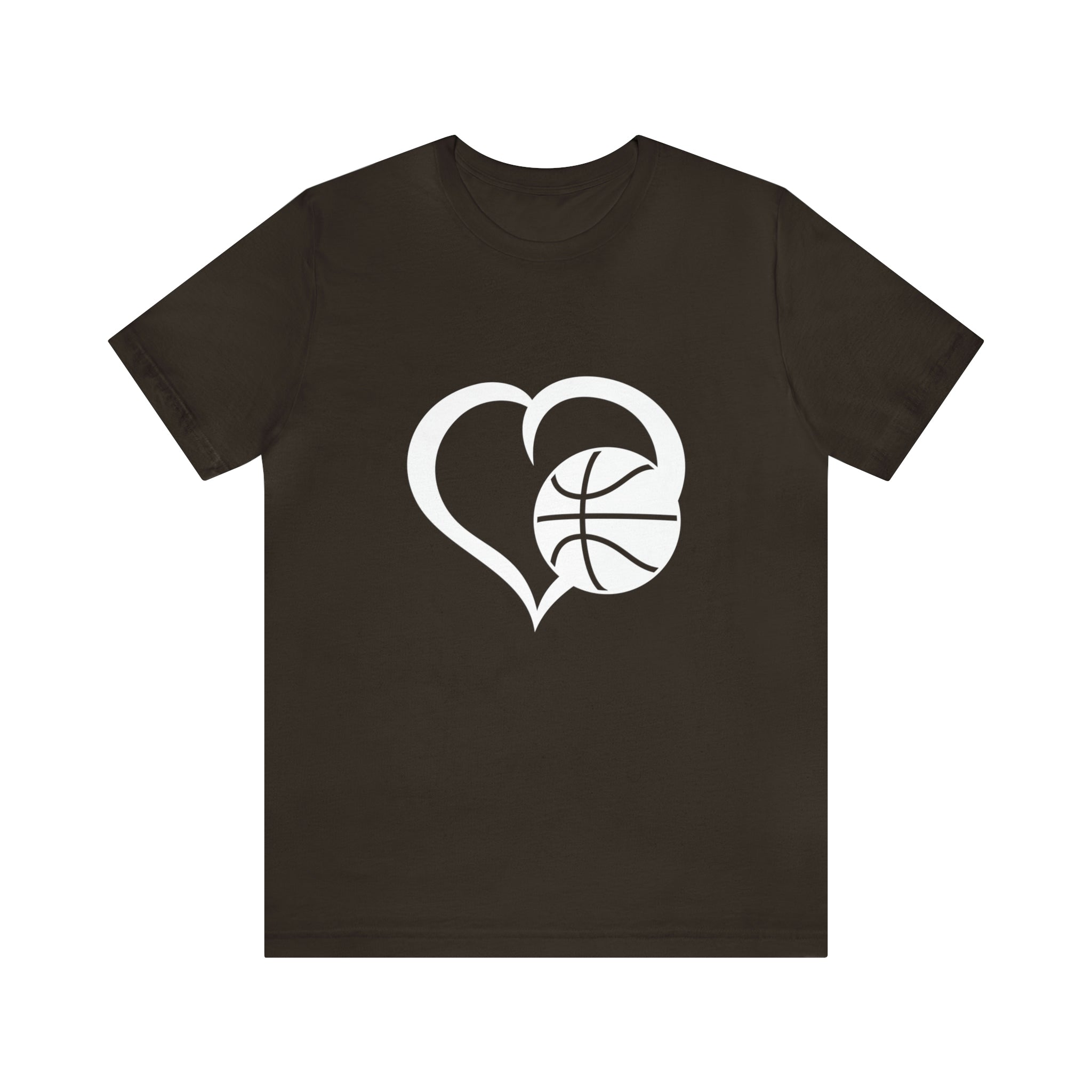 Basketball Heart Short-Sleeve Tee - Cute & Stylish T-Shirt for Basketball Lovers - Soft & Comfortable