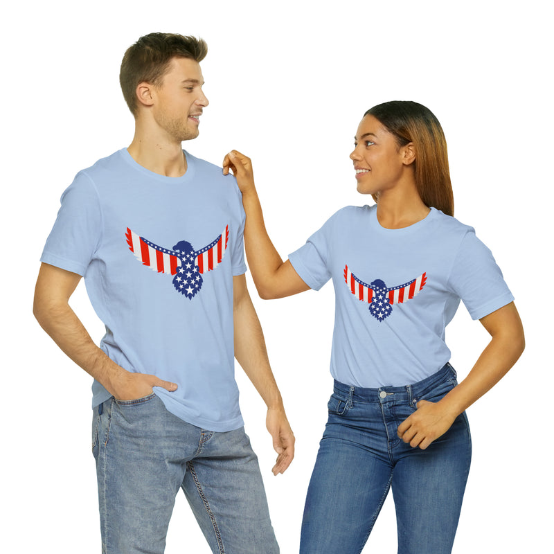 American Flag Eagle Short Sleeve Tee - Soft & Comfortable - Patriotic Clothing - Made in the USA