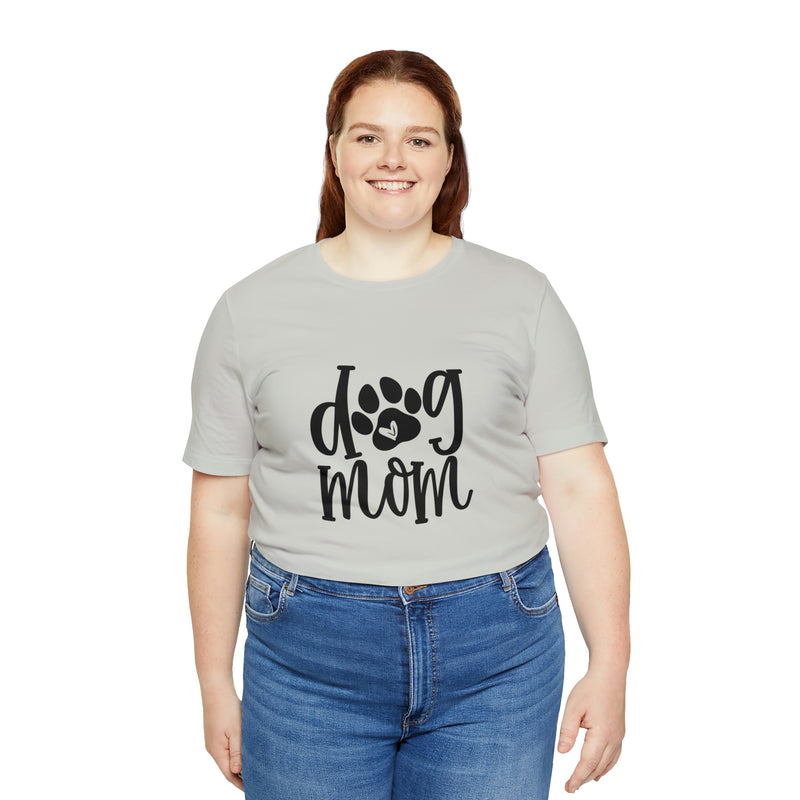 Dog Mom Heart Unisex Jersey Short-Sleeve Tee - Funny & Cute T-Shirt for Women & Men - Soft & Comfortable - Made in the USA