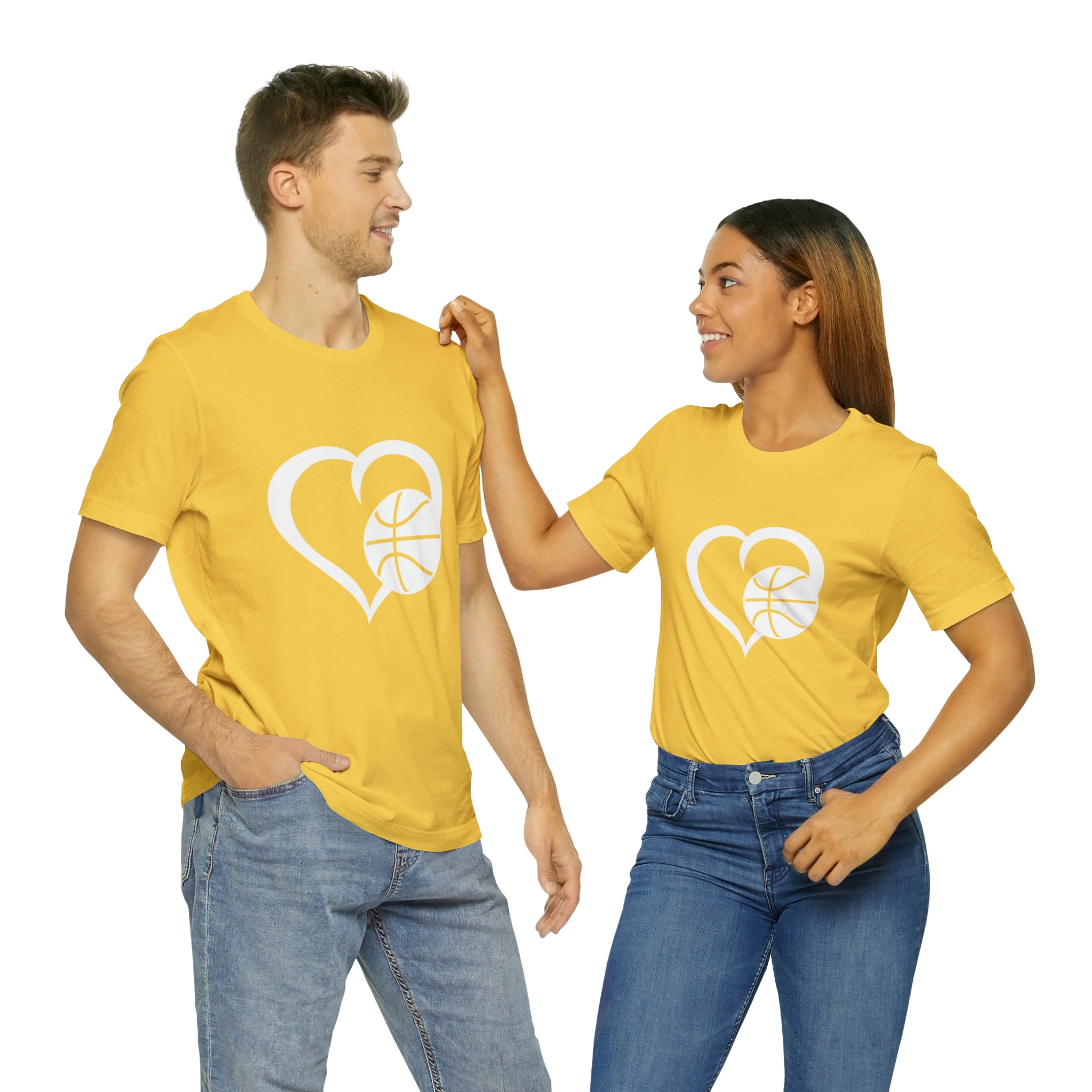 Basketball Heart Short-Sleeve Tee - Cute & Stylish T-Shirt for Basketball Lovers - Soft & Comfortable
