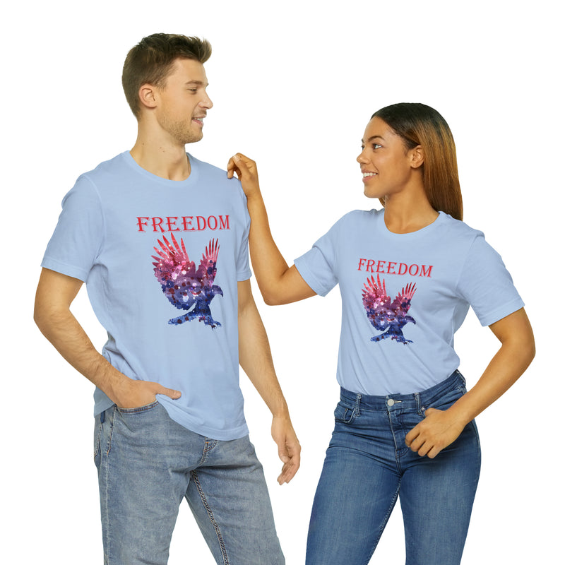 American Eagle Freedom Short Sleeve Tee - Soft & Comfortable - Patriotic Clothing - Made in the USA