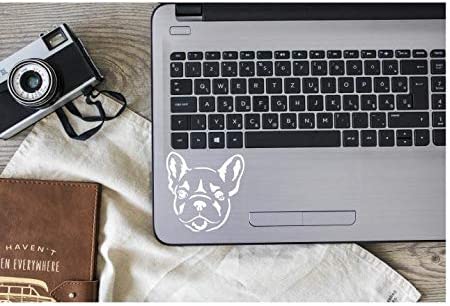 French Bulldog Face Vinyl Decal | White | 4.5 x 4.5 inch