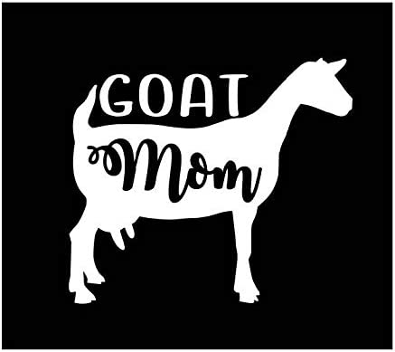 Goat Mom Vinyl Decal | White |  4.5 x 3.9 inch