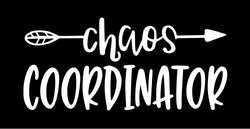 Chaos Coordinator Vinyl Decal | White | 4.5 x 2.0 inch