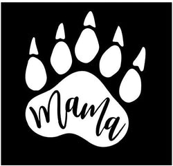 Mama Bear Paw Vinyl Decal | White |  4.0 x 4.50 inch