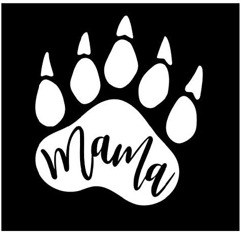 Mama Bear Paw Vinyl Decal | White |  4.0 x 4.50 inch