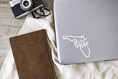 Florida Native Vinyl Decal | White | 4.5 x 3.9 inch