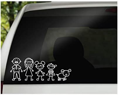 Create Your Own Stick Family Vinyl Decal | White | Characters are 1.4-4.3 Inches Tall | Made in USA by Foxtail Decals