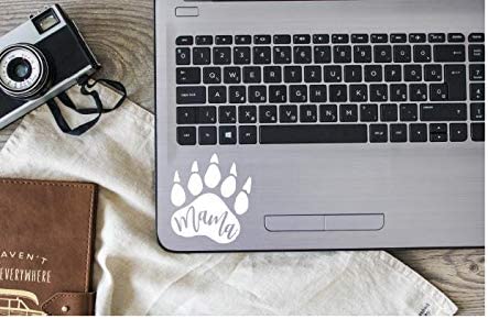 Mama Bear Paw Vinyl Decal | White |  4.0 x 4.50 inch