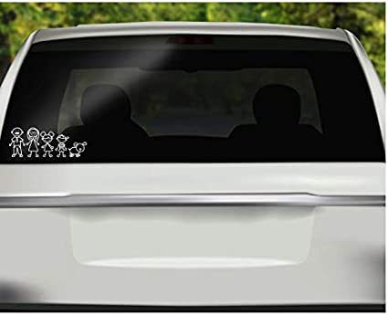 Create Your Own Stick Family Vinyl Decal | White | Characters are 1.4-4.3 Inches Tall | Made in USA by Foxtail Decals