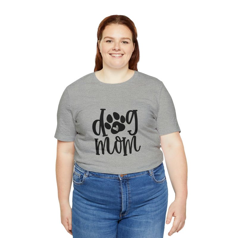 Dog Mom Heart Unisex Jersey Short-Sleeve Tee - Funny & Cute T-Shirt for Women & Men - Soft & Comfortable - Made in the USA