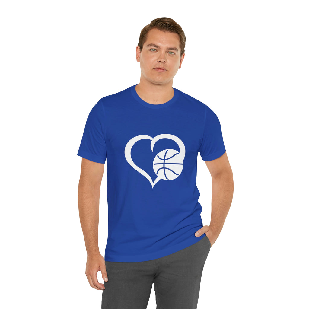 Basketball Heart Short-Sleeve Tee - Cute & Stylish T-Shirt for Basketball Lovers - Soft & Comfortable