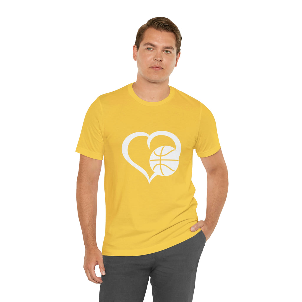 Basketball Heart Short-Sleeve Tee - Cute & Stylish T-Shirt for Basketball Lovers - Soft & Comfortable