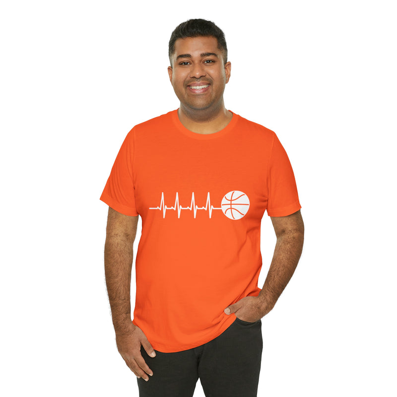 Basketball Pulse Short-Sleeve Tee - Funny & Fan T-Shirt for Basketball Lovers - Soft & Comfortable - Made in the USA