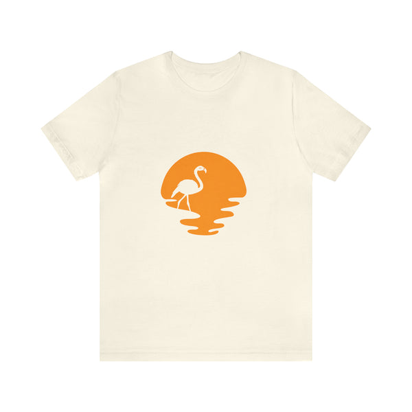 Flamingo Sunset Unisex Jersey Short-Sleeve Tee - Tropical & Relaxing T-Shirt for Flamingo Lovers - Soft & Comfortable - Made in the USA