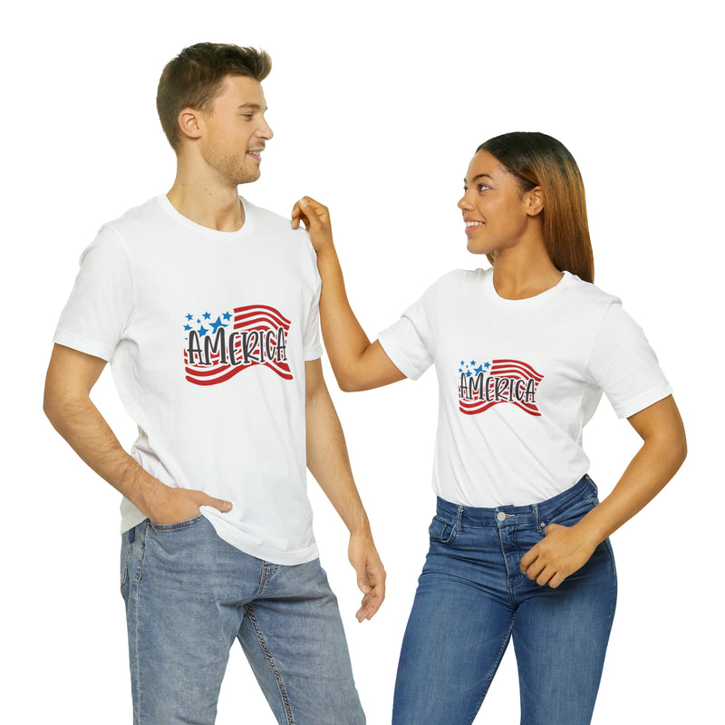 America Short Sleeve Tee - Soft & Comfortable - Patriotic Clothing - Made in the USA