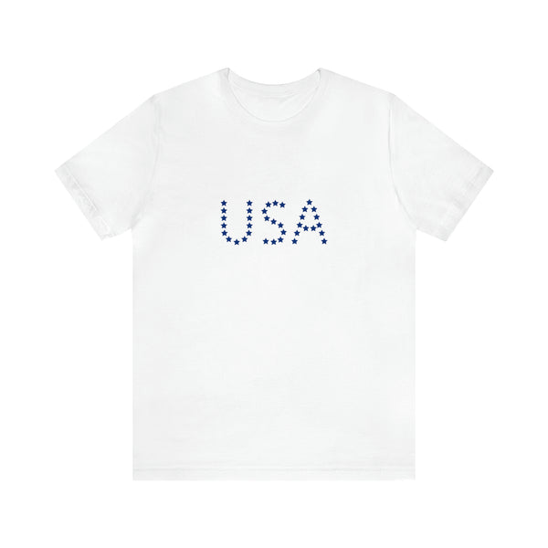 Blue USA Stars Short Sleeve Tee - Patriotic Clothing - Made in the USA